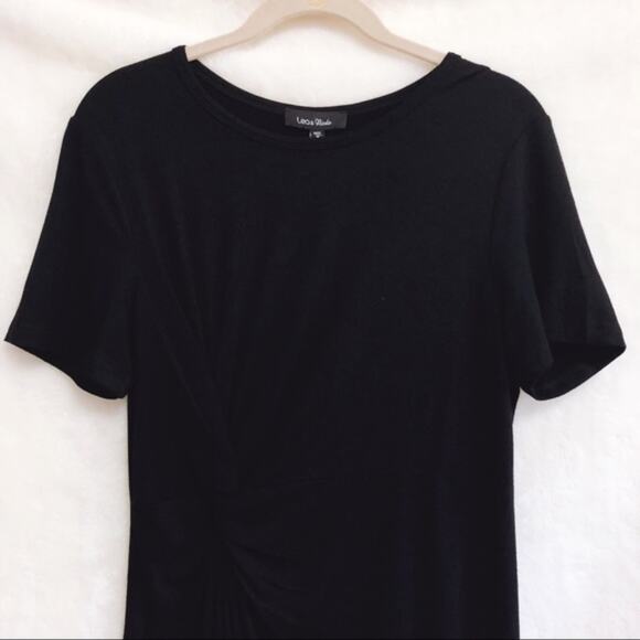 Lea & Viola Black Knotted Front T-Shirt Dress - Picture 3 of 7